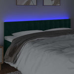 Sötétzöld bársony LED-es fejtámla 200x5x78/88 cm 3