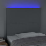 Világosszürke szövet LED-es fejtámla 80x5x118/128 cm 3
