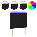 Fekete szövet LED-es fejtámla 80x5x118/128 cm 2