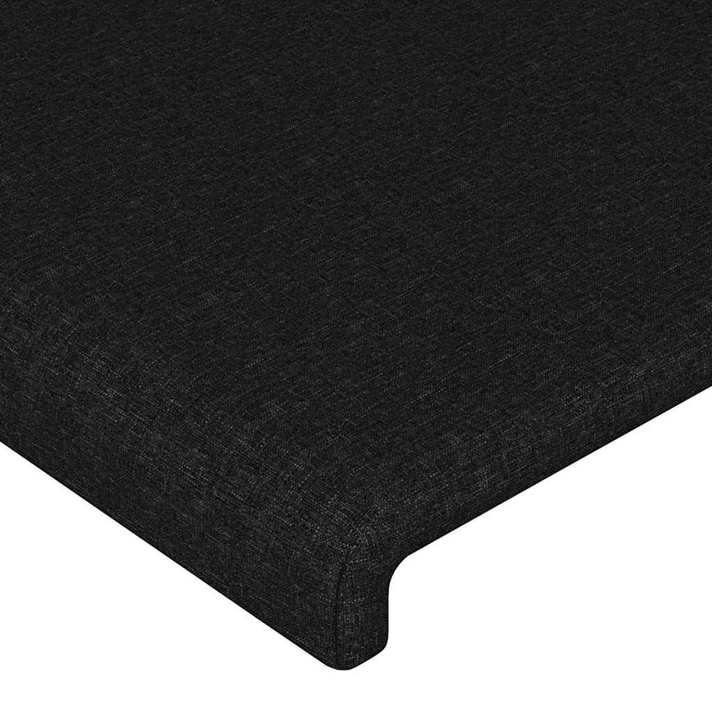Fekete szövet LED-es fejtámla 80x5x118/128 cm 5