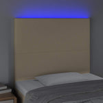 Krémszínű szövet LED-es fejtámla 100x5x118/128 cm 3
