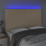 Krémszínű szövet LED-es fejtámla 144x5x118/128 cm 3