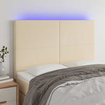 Krémszínű szövet LED-es fejtámla 144x5x118/128 cm