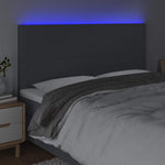 Sötétszürke szövet LED-es fejtámla 160x5x118/128 cm 3