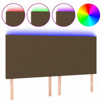 Sötétbarna szövet LED-es fejtámla 160x5x118/128 cm 2