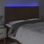 Sötétbarna szövet LED-es fejtámla 160x5x118/128 cm 3