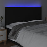 Fekete szövet LED-es fejtámla 180x5x118/128 cm 3