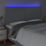 Világosszürke szövet LED-es fejtámla 200x5x118/128 cm 3