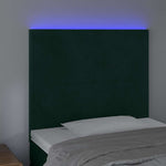 Sötétzöld bársony LED-es fejtámla 90x5x118/128 cm 3