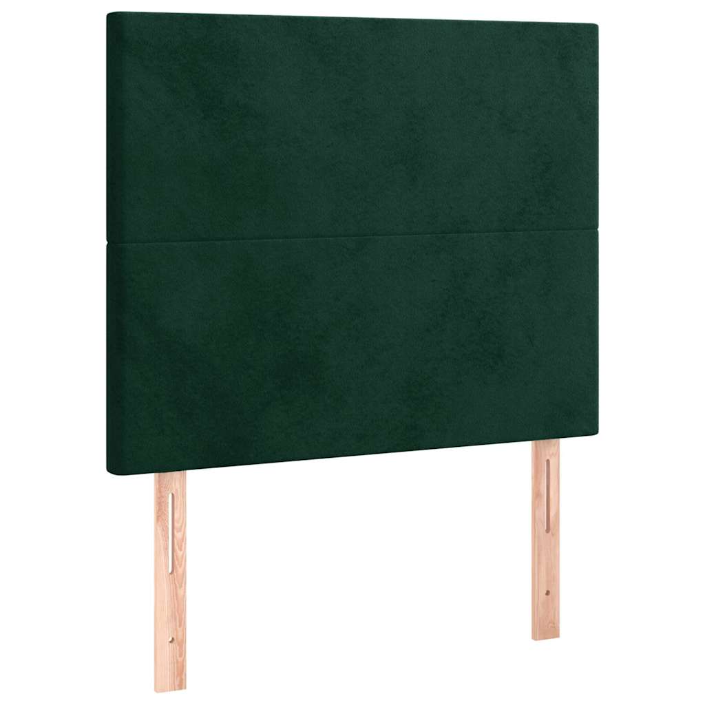 Sötétzöld bársony LED-es fejtámla 90x5x118/128 cm 4