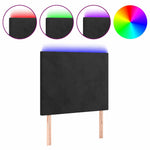 Fekete bársony LED-es fejtámla 100x5x118/128 cm 2