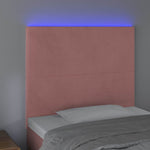 Rózsaszín bársony LED-es fejtámla 100x5x118/128 cm 3