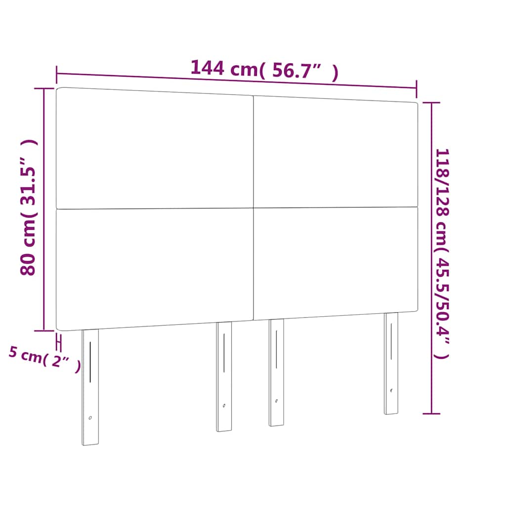Rózsaszín bársony LED-es fejtámla 144x5x118/128 cm 6