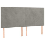 Világosszürke bársony LED-es fejtámla 160x5x118/128 cm 4