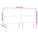 Világosszürke bársony LED-es fejtámla 160x5x118/128 cm 6