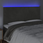 Sötétszürke bársony LED-es fejtámla 180x5x118/128 cm 3