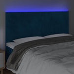 Sötétkék bársony LED-es fejtámla 180x5x118/128 cm 3