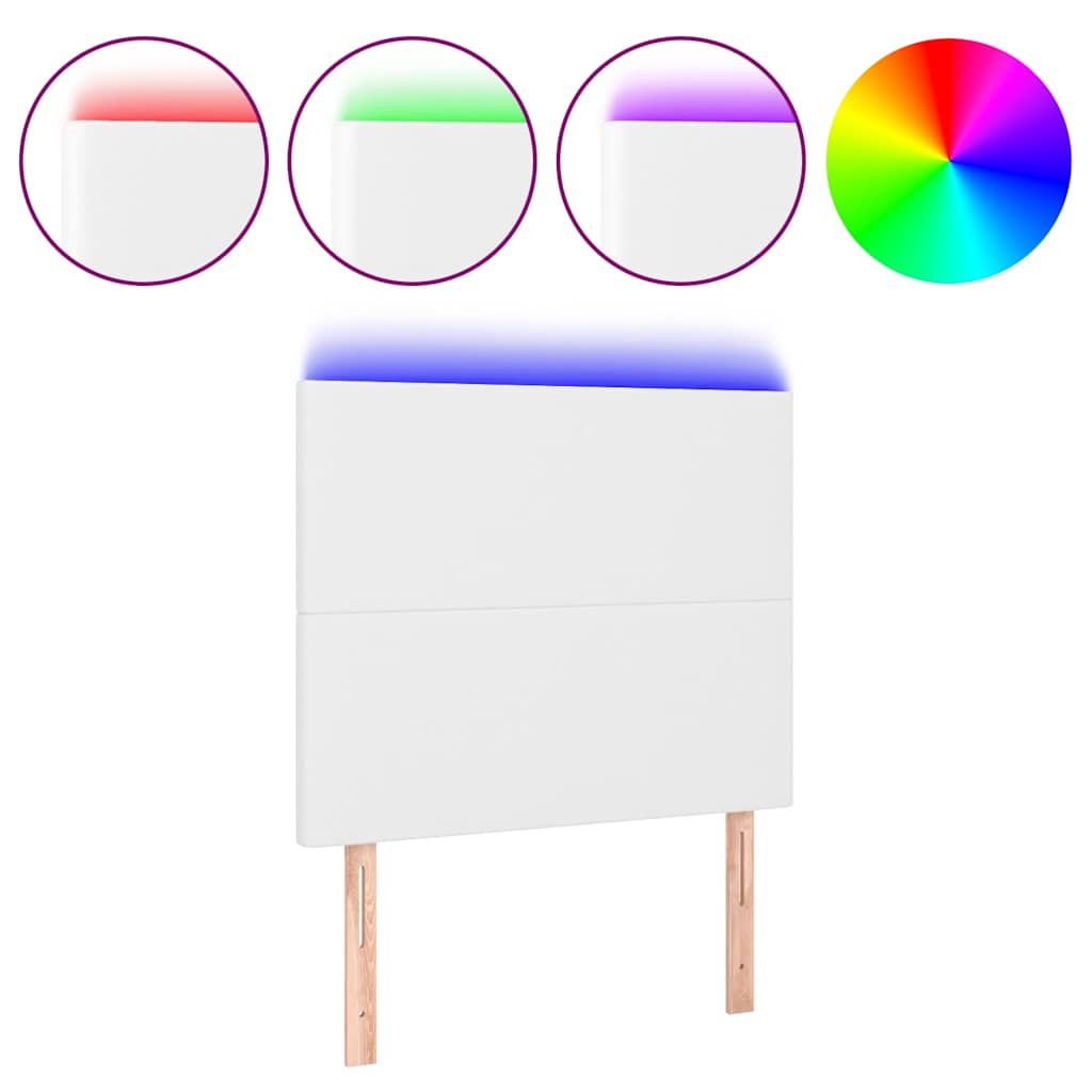 Fehér műbőr LED-es fejtámla 100x5x118/128 cm 2
