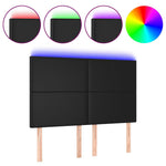 Fekete műbőr LED-es fejtámla 144x5x118/128 cm 2