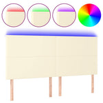 Krémszínű műbőr LED-es fejtámla 180x5x118/128 cm 2