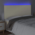 Krémszínű műbőr LED-es fejtámla 180x5x118/128 cm 3
