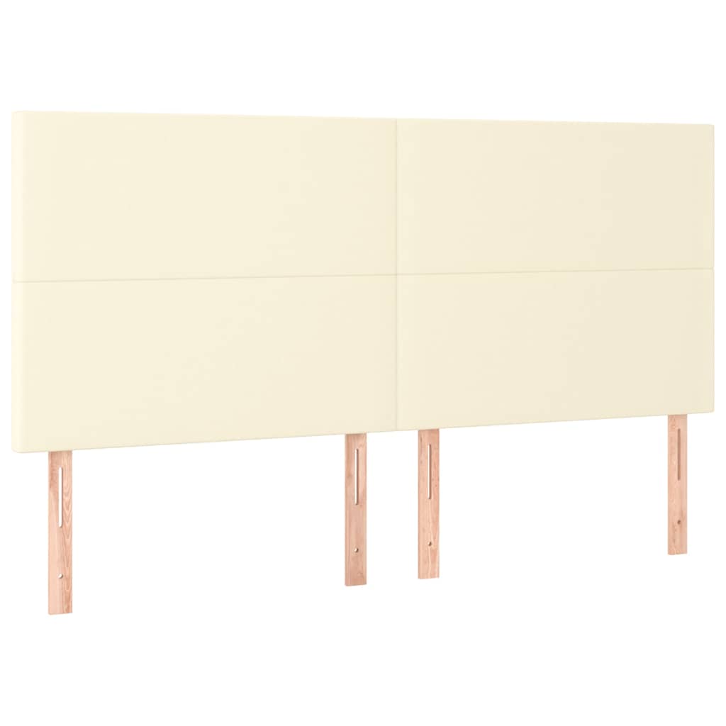 Krémszínű műbőr LED-es fejtámla 180x5x118/128 cm 4