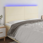 Krémszínű műbőr LED-es fejtámla 180x5x118/128 cm