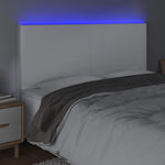 Fehér műbőr LED-es fejtámla 200x5x118/128 cm 3