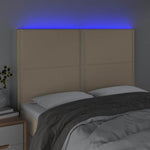 Krémszínű szövet LED-es fejtámla 144x5x118/128 cm 3