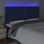 Kék szövet LED-es fejtámla 200x5x118/128 cm 3