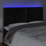 Fekete bársony LED-es fejtámla 180x5x118/128 cm 3