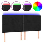 Fekete bársony LED-es fejtámla 200x5x118/128 cm 2