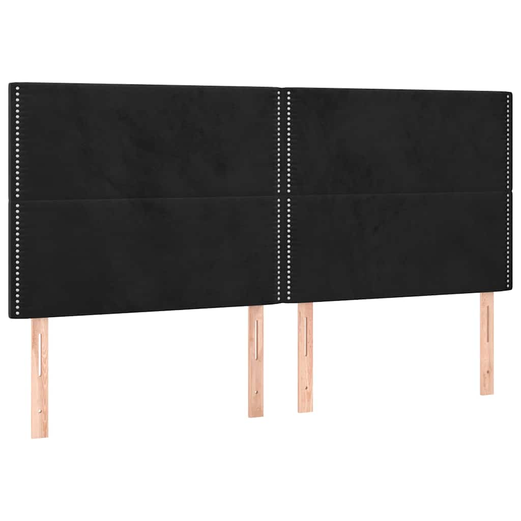 Fekete bársony LED-es fejtámla 200x5x118/128 cm 4