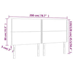 Fekete bársony LED-es fejtámla 200x5x118/128 cm 6