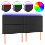 Fekete műbőr LED-es fejtámla 180x5x118/128 cm 2