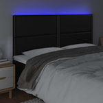 Fekete műbőr LED-es fejtámla 180x5x118/128 cm 3
