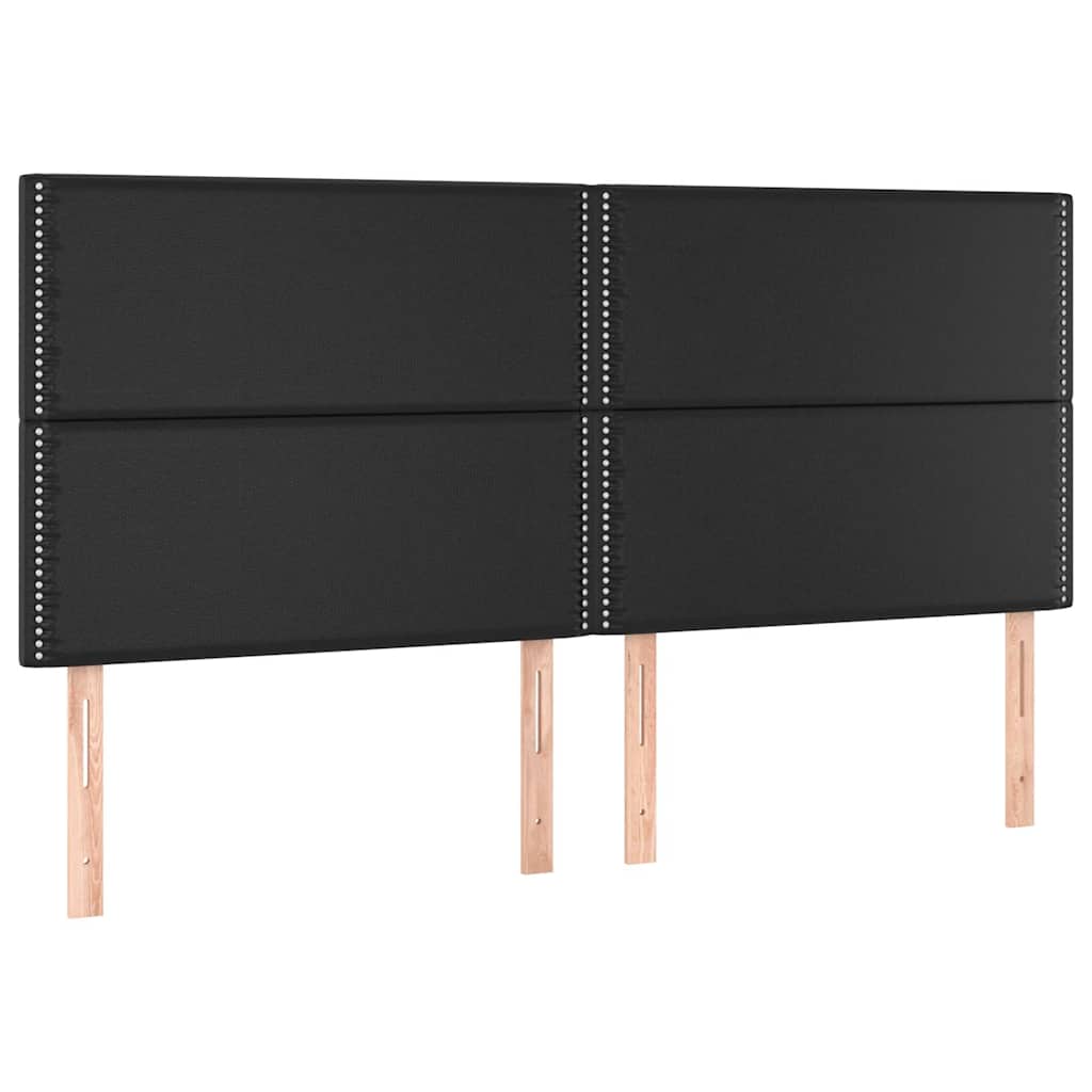 Fekete műbőr LED-es fejtámla 180x5x118/128 cm 4