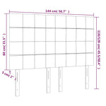 Sötétbarna szövet LED-es fejtámla 144x5x118/128 cm 6
