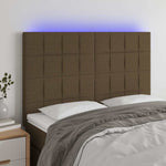 Sötétbarna szövet LED-es fejtámla 144x5x118/128 cm