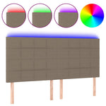 Tópszínű szövet LED-es fejtámla 180x5x118/128 cm 2