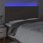 Tópszínű szövet LED-es fejtámla 180x5x118/128 cm 3