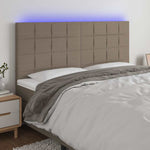 Tópszínű szövet LED-es fejtámla 180x5x118/128 cm