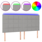 Világosszürke szövet LED-es fejtámla 200x5x118/128 cm 2