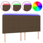 Sötétbarna szövet LED-es fejtámla 200x5x118/128 cm 2