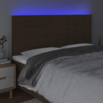 Sötétbarna szövet LED-es fejtámla 200x5x118/128 cm 3