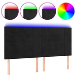 Fekete bársony LED-es fejtámla 200x5x118/128 cm 2