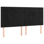 Fekete bársony LED-es fejtámla 200x5x118/128 cm 4