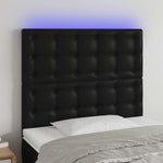 Fekete műbőr LED-es fejtámla 80x5x118/128 cm