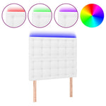 Fehér műbőr LED-es fejtámla 90x5x118/128 cm 2