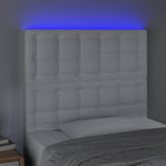 Fehér műbőr LED-es fejtámla 90x5x118/128 cm 3
